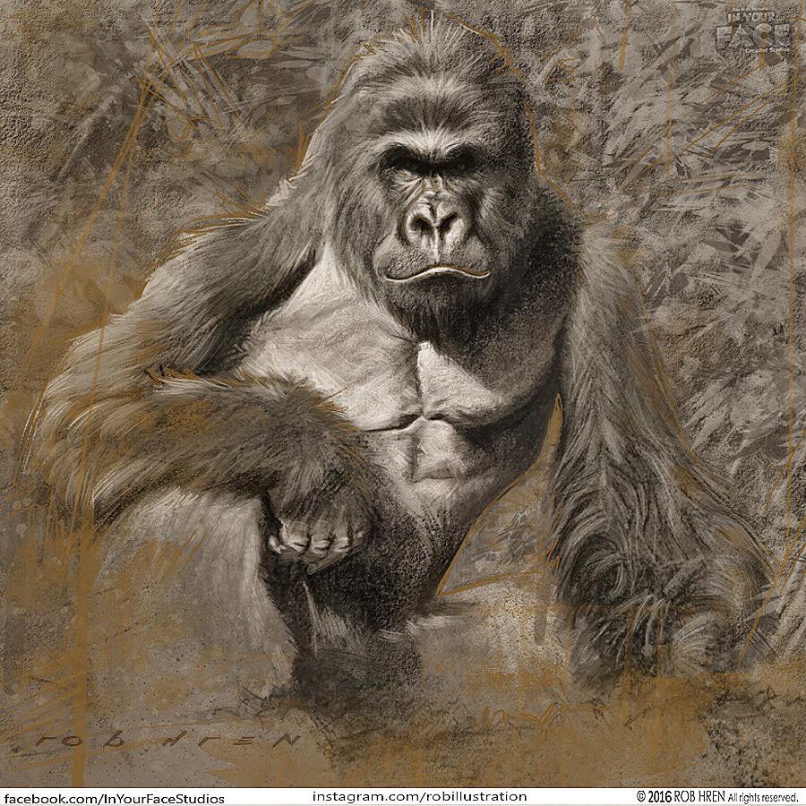 900x900 Painting Of Harambe Rip (Oc) - Rip Painting