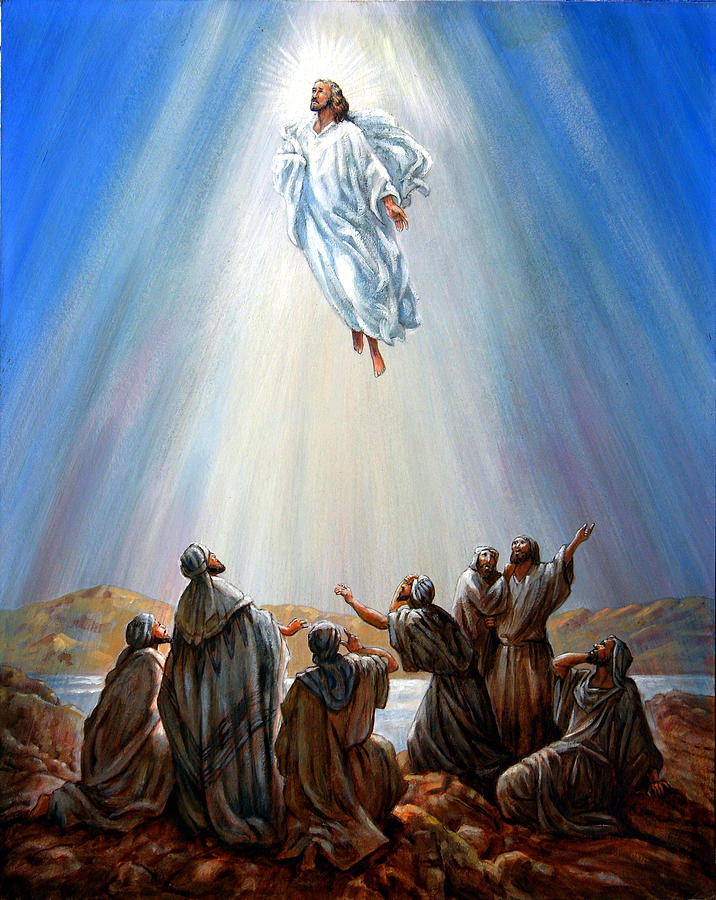 716x900 Jesus Taken Up Into Heaven Painting By John Lautermilch - Risen Christ Painting