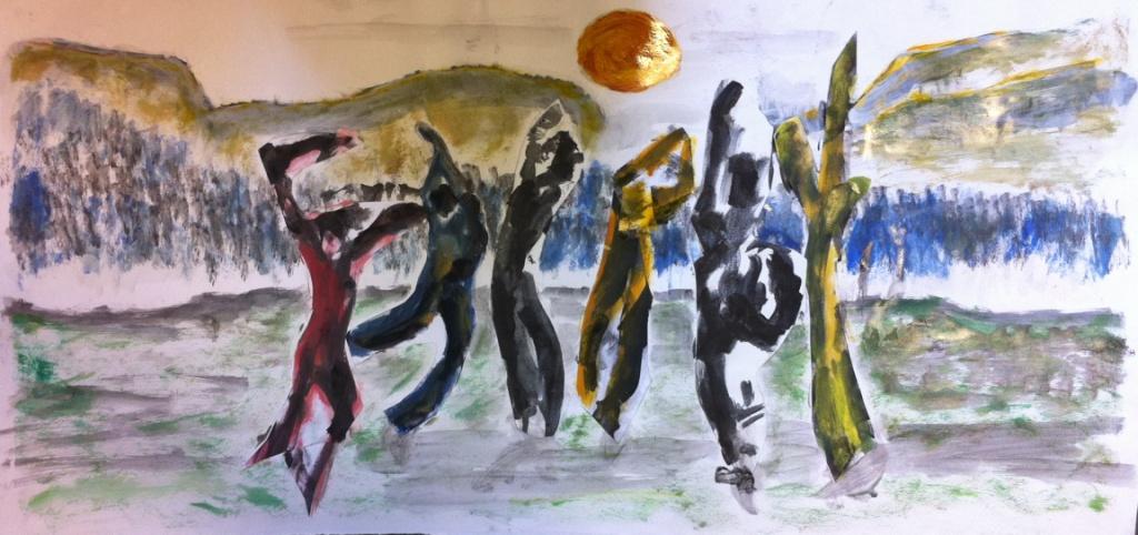 1024x482 Works On Paper Angus Anderson - Rite Of Spring Painting