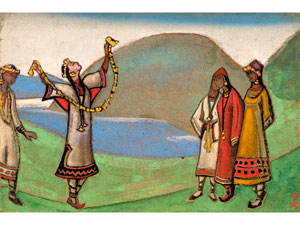 300x225 Painting In Key Of Color Art Of Nicholas Roerich - Rite Of Spring Painting