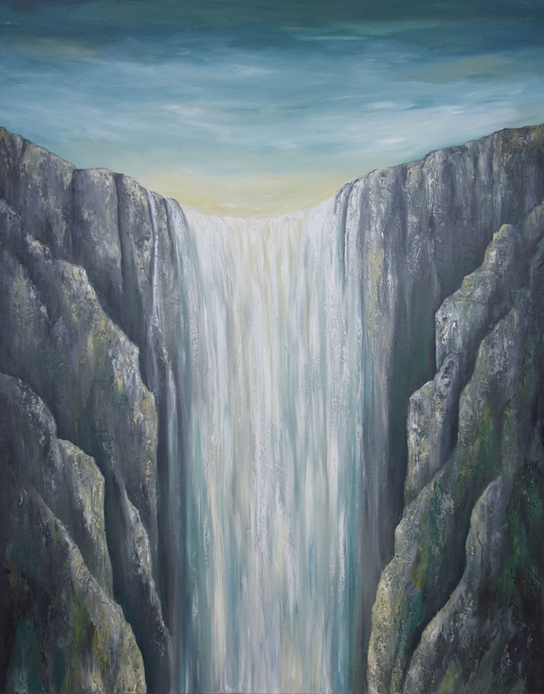 784x1000 Rivendell Waterfall Painting, Original Lord Of The Rings Waterfall - Rivendell Painting