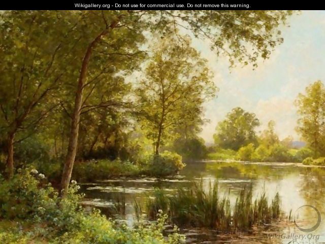 640x481 The River Bank In Summer - River Bank Painting