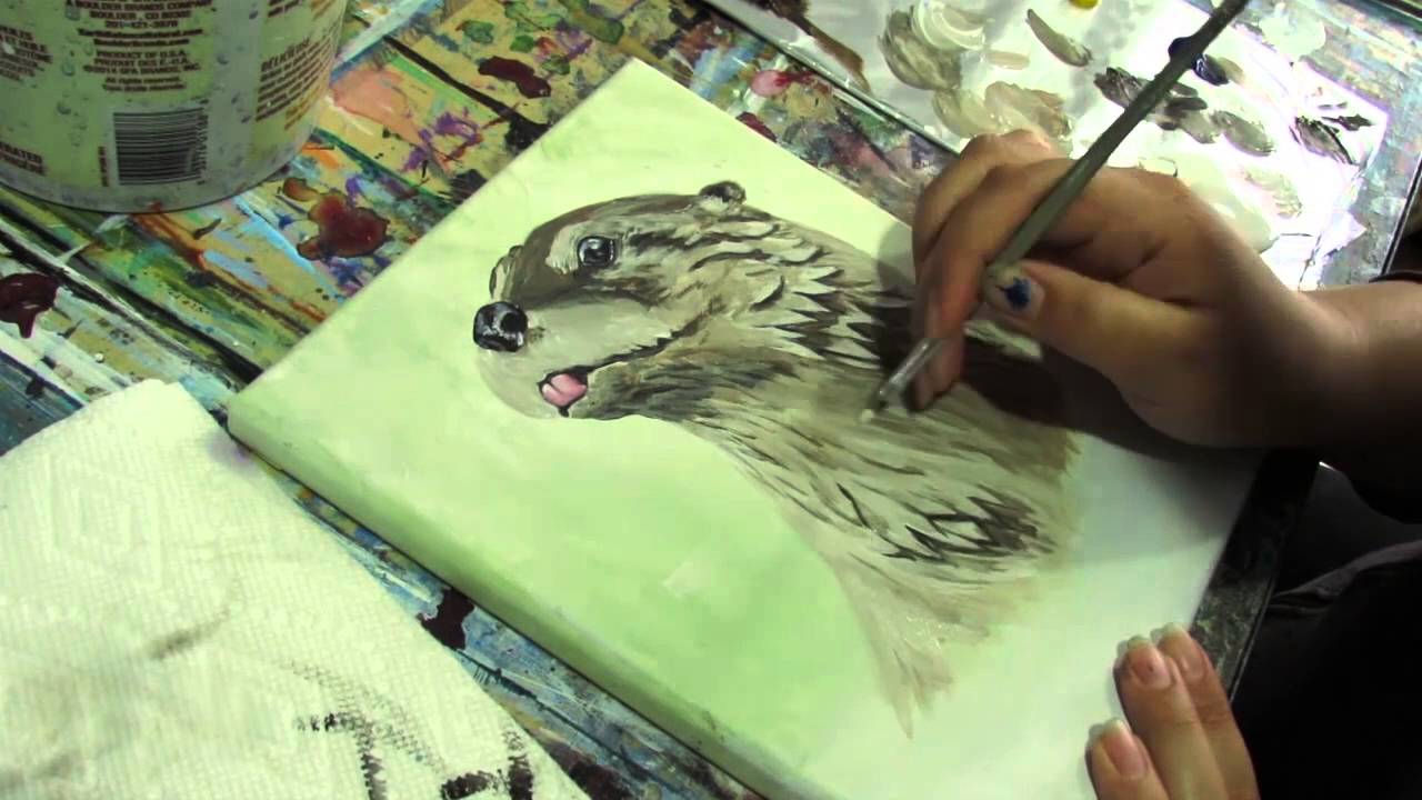 1280x720 River Otter Speed Painting Art Stories - River Otter Painting