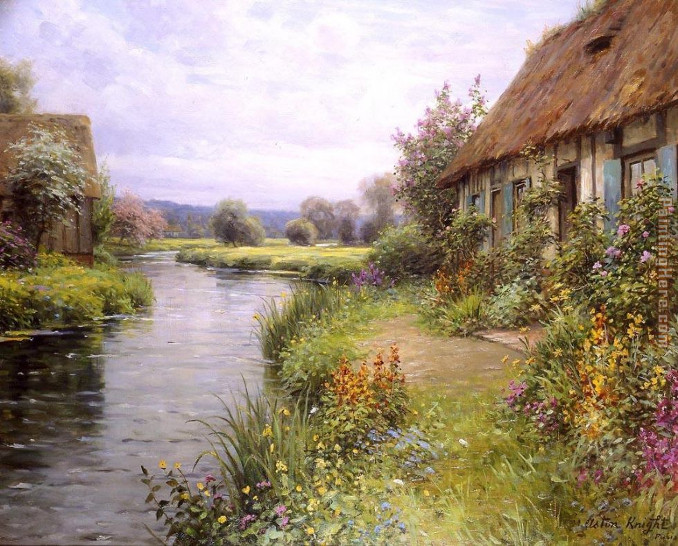 980x789 Louis Aston Knight A Bend In The River Painting Anysize 50% Off - River Painting