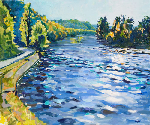 500x416 Paintings Of Rivers - River Painting