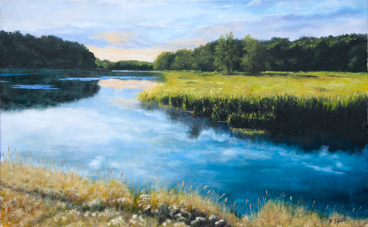 1200x741 Dawn Of The River Oil Painting Fine Arts Gallery - River Painting