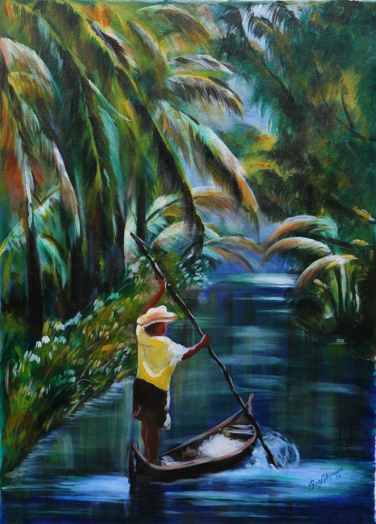1200x1670 Flow With The River By Artist Roze Dhimaan Impressionism - River Painting Images