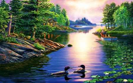 450x283 River Scene - River Scene Painting