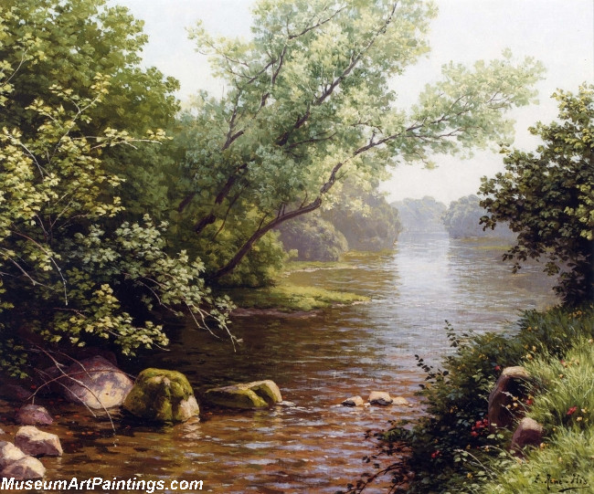 650x541 Famous Landscape Paintings A River Scene In France - River Scene Painting