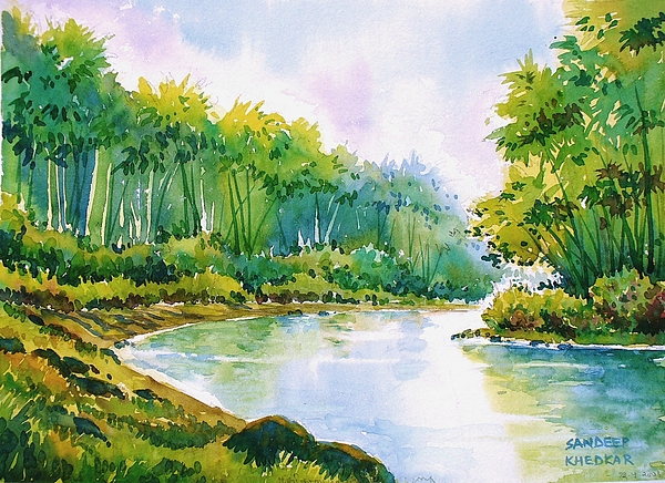 Riverside Painting at PaintingValley.com | Explore collection of ...