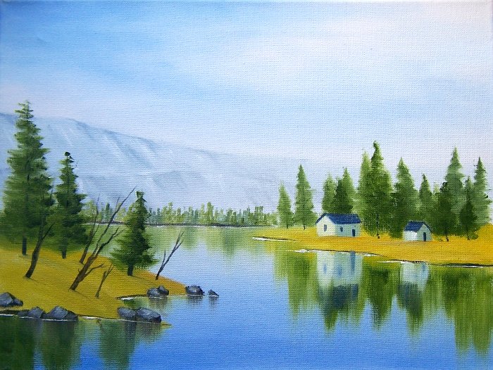 700x526 Riverside By Ronnietucker - Riverside Painting