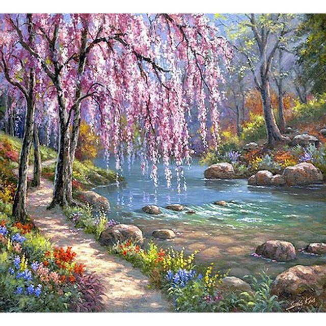 Riverside Painting at PaintingValley.com | Explore collection of ...