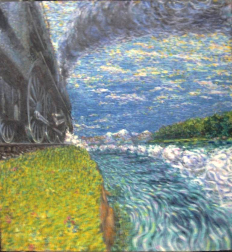 770x837 Saatchi Art Down By The Riverside Painting By Vito De Meo - Riverside Painting