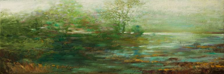 770x257 Saatchi Art Riverside Painting By Xinyu Wang - Riverside Painting