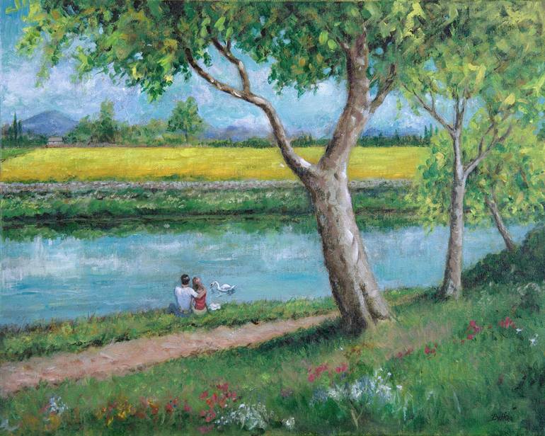 Riverside Painting at Explore collection of