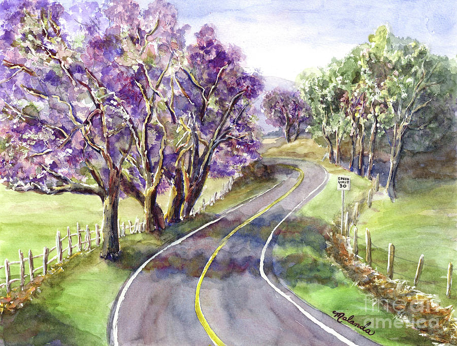 900x683 Purple Road Painting By Malanda Warner - Road Painting