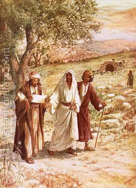 434x600 Jesus Appearing To Two Disciples On The Road To Emmaus William - Road To Emmaus Painting