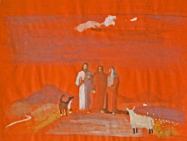 600x453 Frances Watt Sacred Art Pilgrim Collection Artists Sacred Art - Road To Emmaus Painting Rembrandt