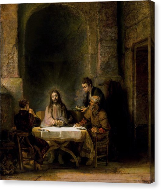 528x622 Road To Emmaus Canvas Prints Fine Art America - Road To Emmaus Painting Rembrandt