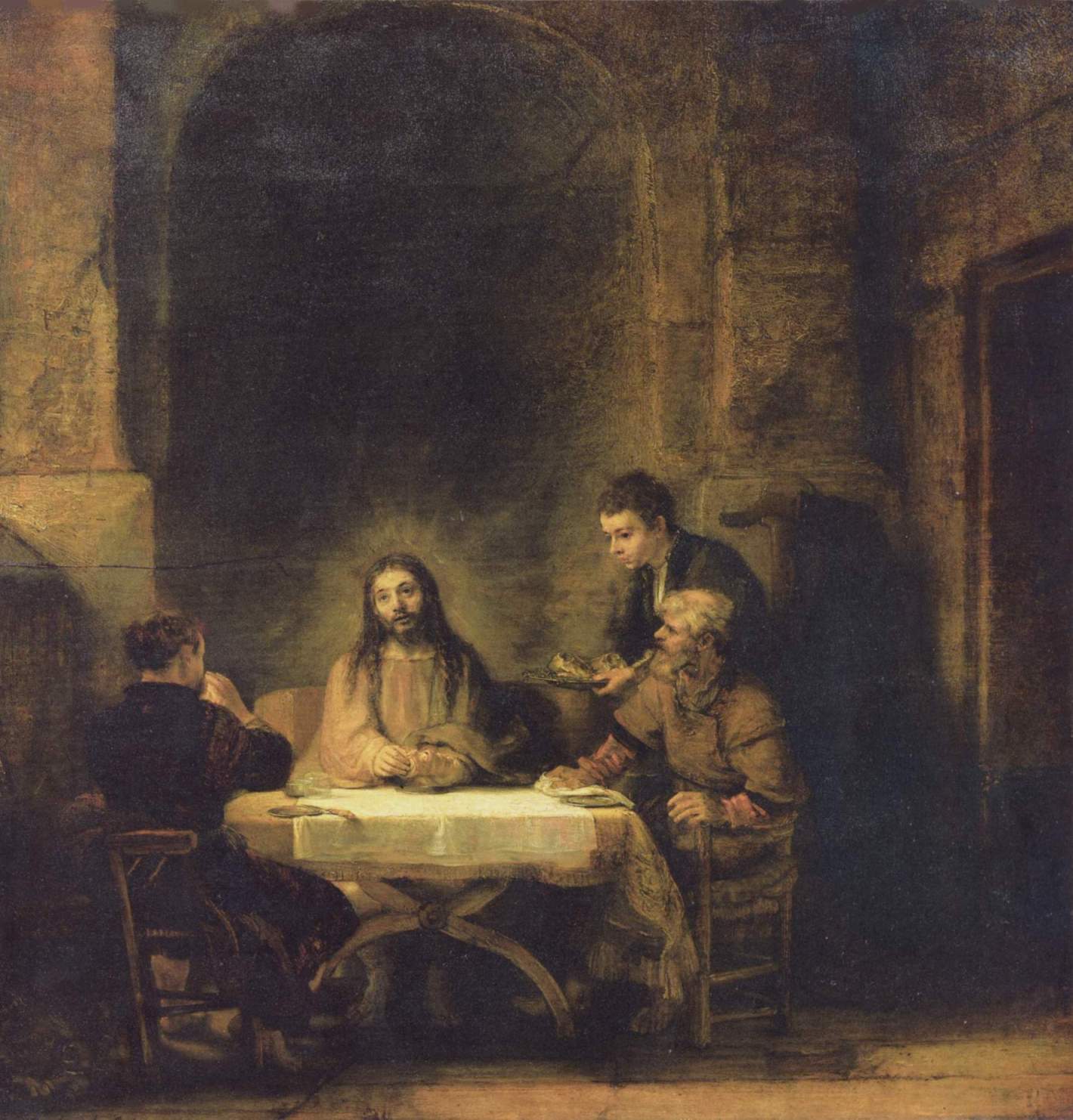 1420x1482 Artway.eu - Road To Emmaus Painting Rembrandt