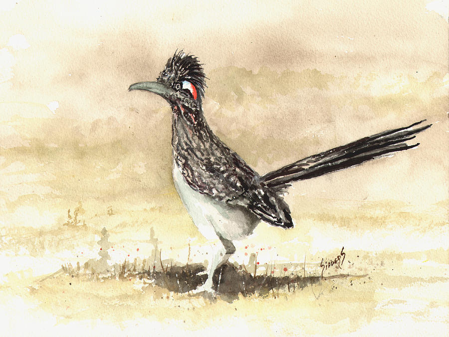 900x675 Roadrunner Painting By Sam Sidders - Roadrunner Painting