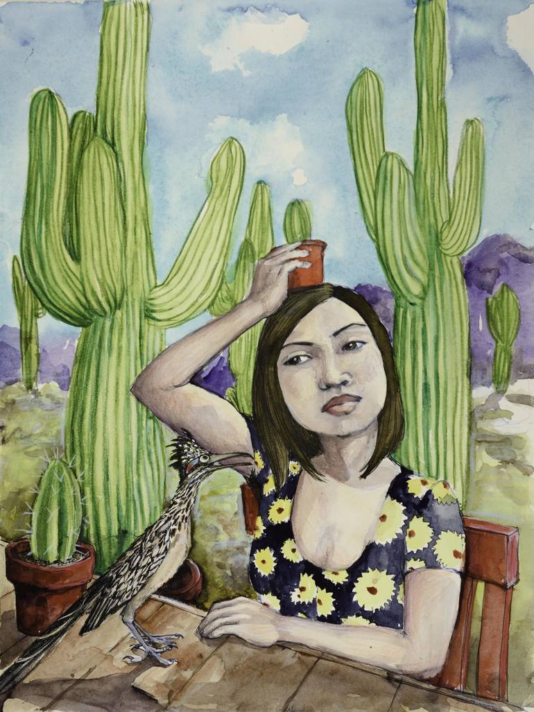 770x1027 Saatchi Art Roadrunner Painting By Jana Mccullough - Roadrunner Painting