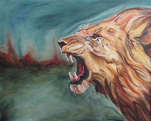 Roaring Lion Painting at PaintingValley.com | Explore collection of ...