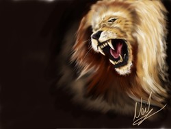 250x188 Roaring Lion Paintings - Roaring Lion Painting