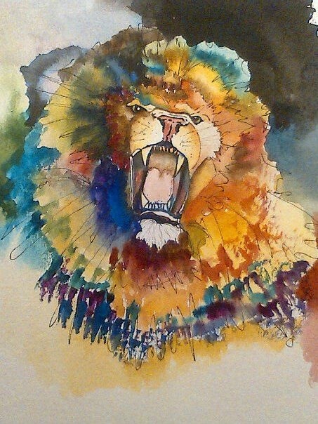 453x604 Roaring Lion. By Abilaunch - Roaring Lion Painting
