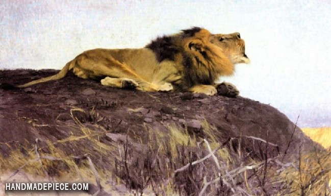 649x384 Wilhelm Kuhnert Roaring Lion Reproduction - Roaring Lion Painting
