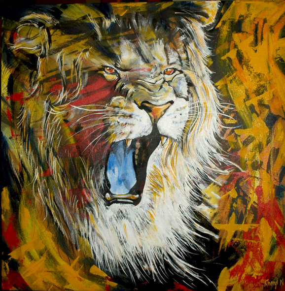 578x591 Nickel Creative - Roaring Lion Painting