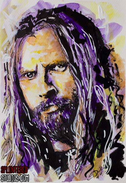 415x600 Rob Zombie Watercolour Painting - Rob Zombie Painting