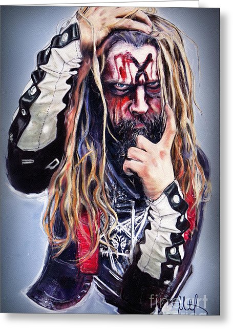 455x646 Rob Zombie Greeting Cards Fine Art America - Rob Zombie Painting