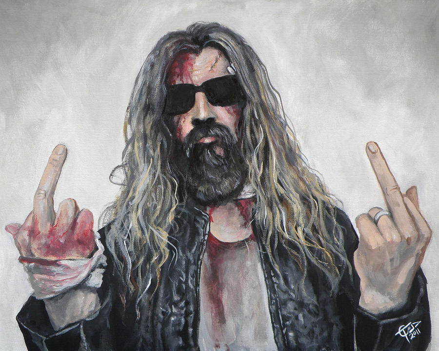 900x720 Rob Zombie Painting By Tom Carlton - Rob Zombie Painting