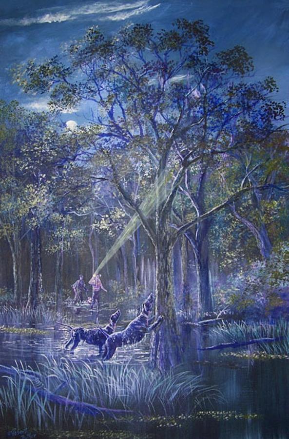 593x900 Coon Huntin Painting By Robert Butler - Robert Butler Painting