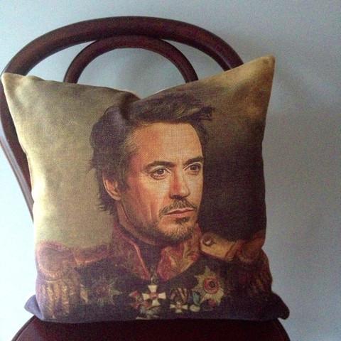 480x480 Robert Downey Jr Movie Meets Vintage Painting Cushion Cover - Robert Downey Jr Painting