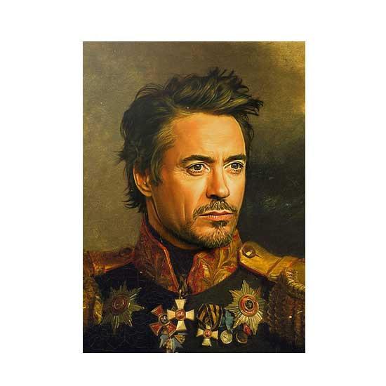 550x550 Robert Downey Jr Movie Star Vintage Painting Print - Robert Downey Jr Painting