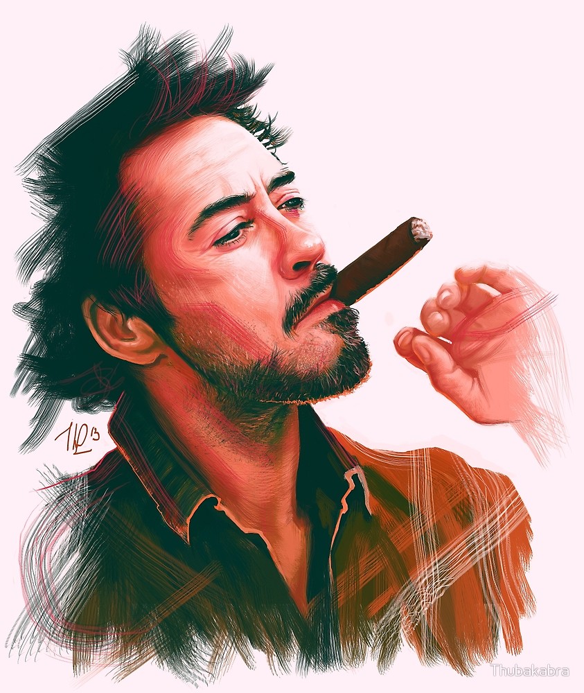 843x1000 Robert Downey Jr. With Cigar, Digital Painting By Thubakabra - Robert Downey Jr Painting