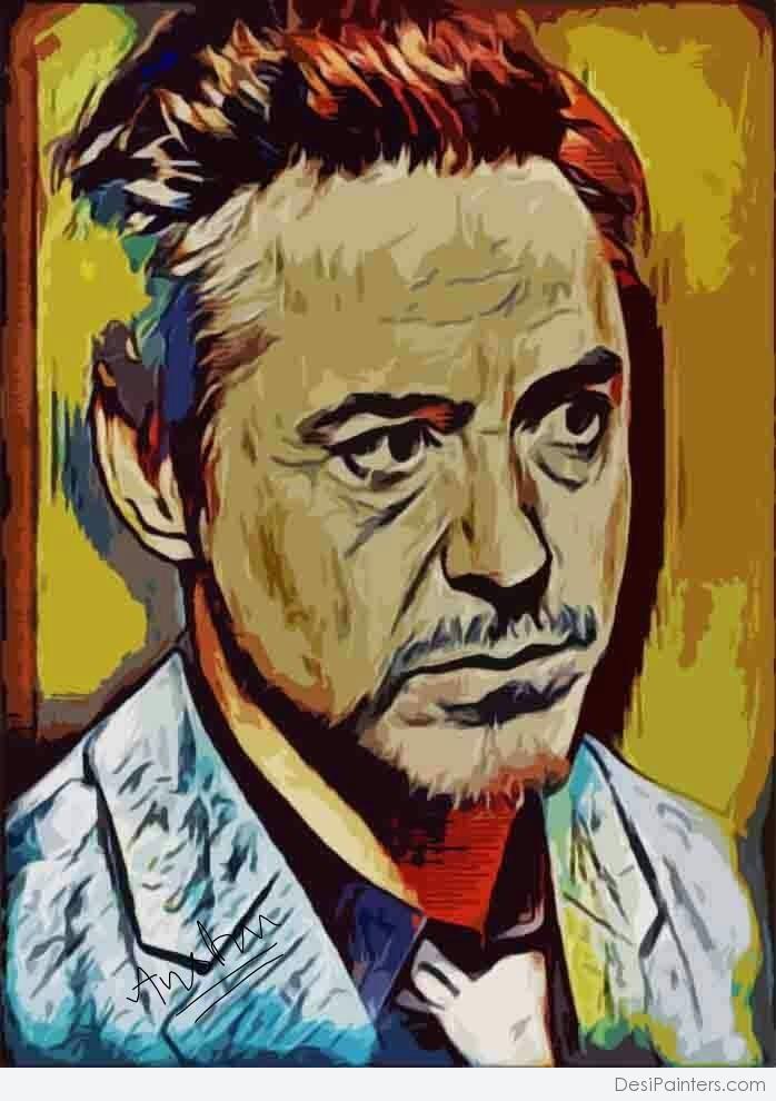 698x990 Wonderful Oil Painting Of Robert Downey Jr. - Robert Downey Jr Painting
