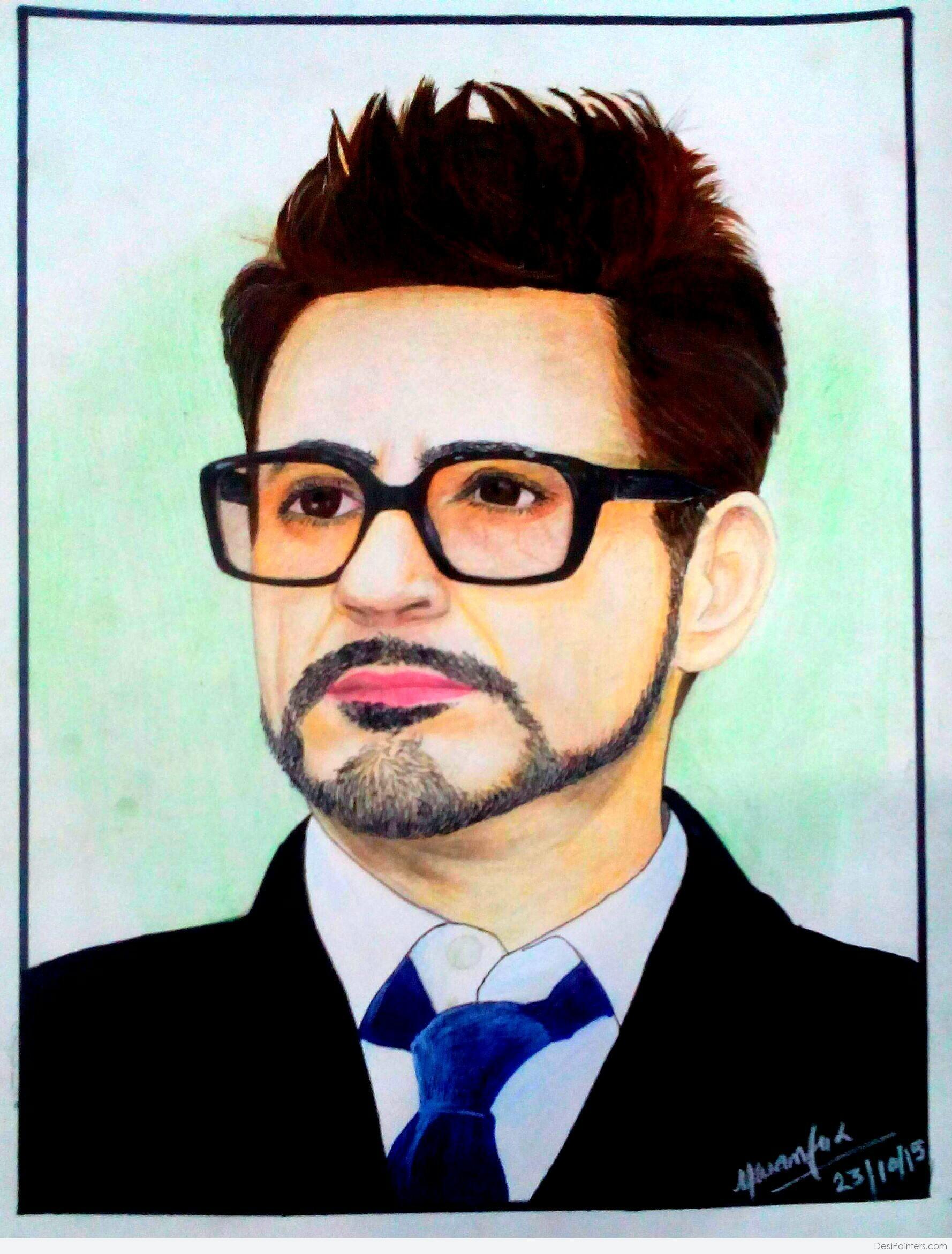 1778x2343 Oil Painting Of Robert Downey Jr. Tony Stark - Robert Downey Jr Painting