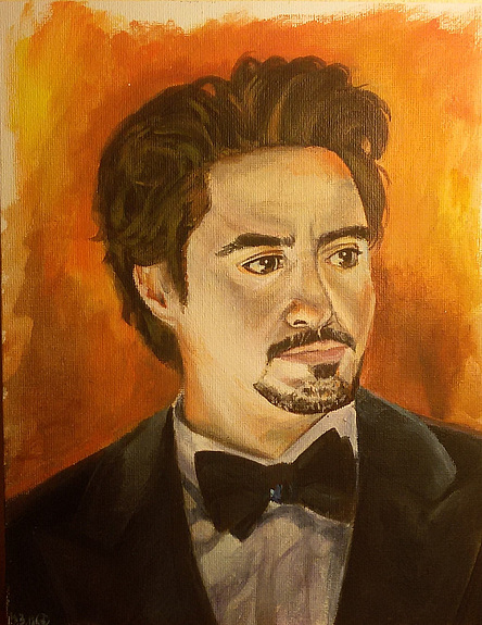 444x575 Paintings, Robert Downey Jr Acrylic Portrait, Page 758, Art By Artists - Robert Downey Jr Painting