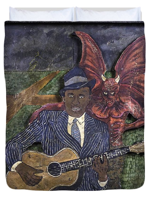645x853 Robert Johnson At The Crossroads Duvet Cover For Sale By Eric - Robert Johnson Crossroads Painting