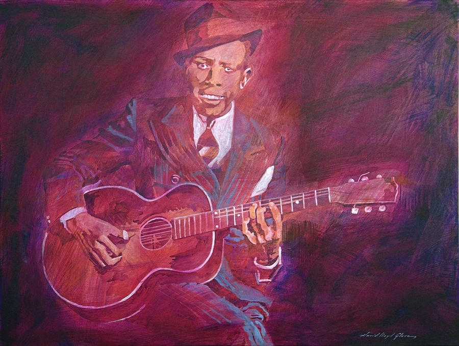 900x679 Robert Johnson Painting By David Lloyd Glover - Robert Johnson Crossroads Painting