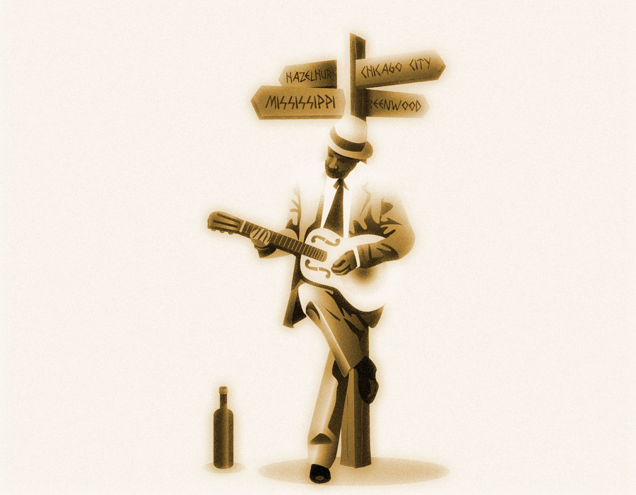 900x700 Robert Johnson - Robert Johnson Crossroads Painting