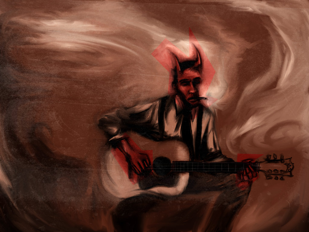 1024x771 Robert Johnson By Jugodenaranjo - Robert Johnson Crossroads Painting