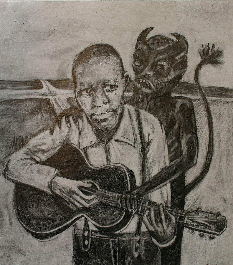791x900 The Crossroads Drawing By Jeremy Johnson - Robert Johnson Crossroads Painting