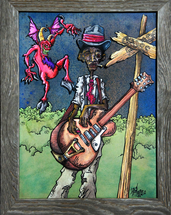 573x720 Hyaena Gallery - Robert Johnson Crossroads Painting