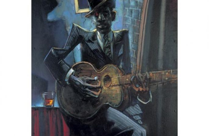 685x445 Robert Johnson, Sebastian Kruger, Hand Enhanced, Custom Designed - Robert Johnson Painting