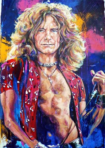 342x480 Robert Plant Of Led Zeppelin Fine Art Print - Robert Plant Painting