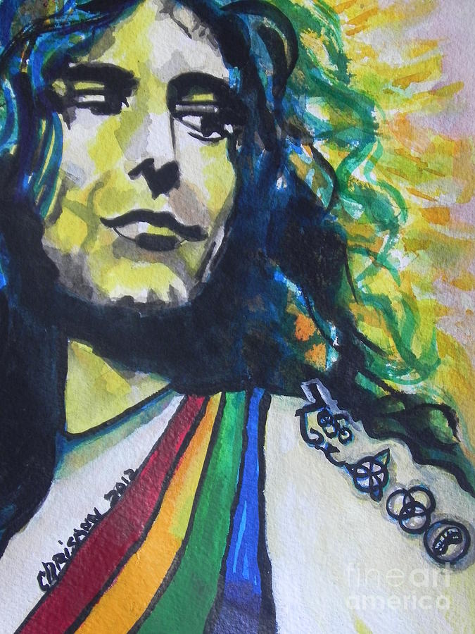675x900 Robert Plant Led Zeppelin Painting By Chrisann Ellis - Robert Plant Painting